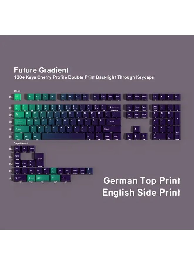 Double Print EN Gradient Cherry PBT Keycaps For Gaming Mechanical Keyboard ISO Layout - Image 4