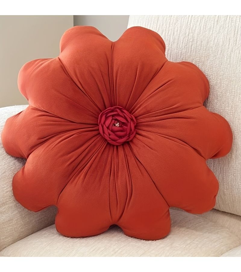 Upgraded Yellow 188 Floral Shape Throw Pillow Soft Lumbar Cushion for Sofa Bed Decoration - Image 4