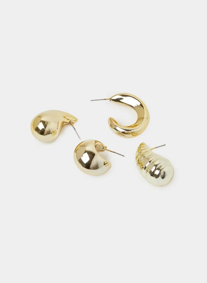 Styli  Pack of 5 - Gold Tone Assorted Earring for Women | Best Price UAE