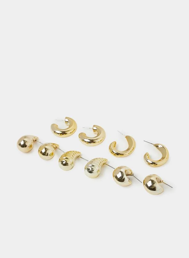 Styli  Pack of 5 - Gold Tone Assorted Earring for Women | Best Price UAE