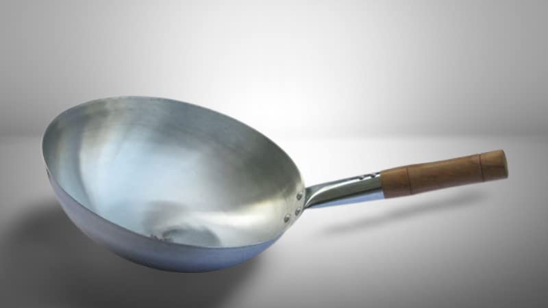 Olrada Traditional Carbon Steel Pow Wok with Wooden and Steel Handle-Parent (Iron Wok-13.5Inch) - Image 2