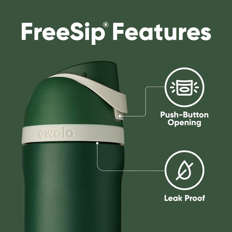 Owala Harry Potter FreeSip Insulated Stainless Steel Water Bottle with Straw, BPA-Free Sports Water Bottle, Great for Travel, 24 Oz, Slytherin - Image 4