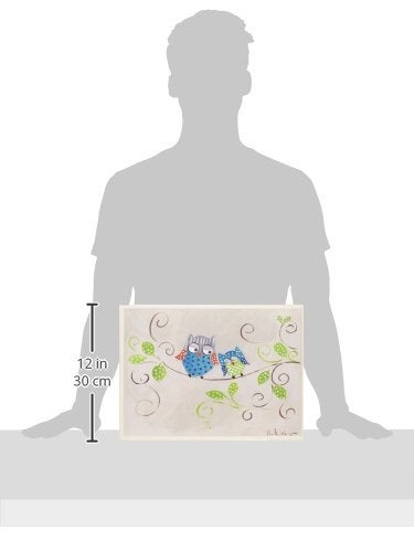 ستوبيل إنداستريز The Kids Room by Stupell Bow of Blue Polka Dot Owls on Swirly Tree Branch Rectangle Wall Plaque - Image 2