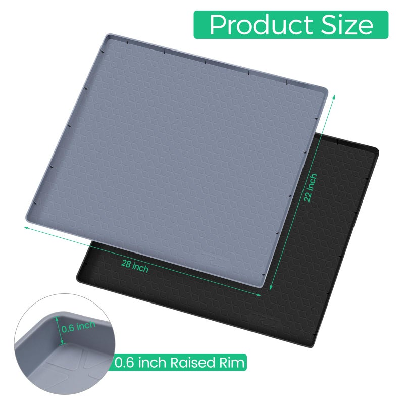 Trzz Silicone Waterproof Under Sink Mat 28"" X 22""  Drip Tray And Cabinet Liner For Kitchen And Bathroom  Prevents Water Damage And Organizes Cabinets (Grey) - Image 2
