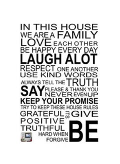 Stickie Art In This House we are a Family Wall Decal - Large - STA-195 Black 60x90cm  - Image 3