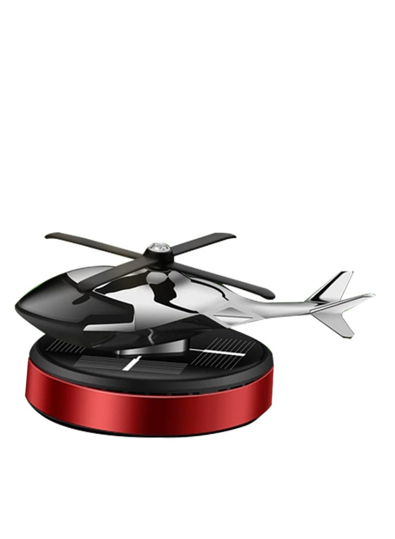 JAJEEK Solar Powered Rotating Helicopter Car Air Purifier by Aloe – Eco-Friendly Air Freshener for Home & Car, Stylish Interior Decor Accessory (Red) - Image 1
