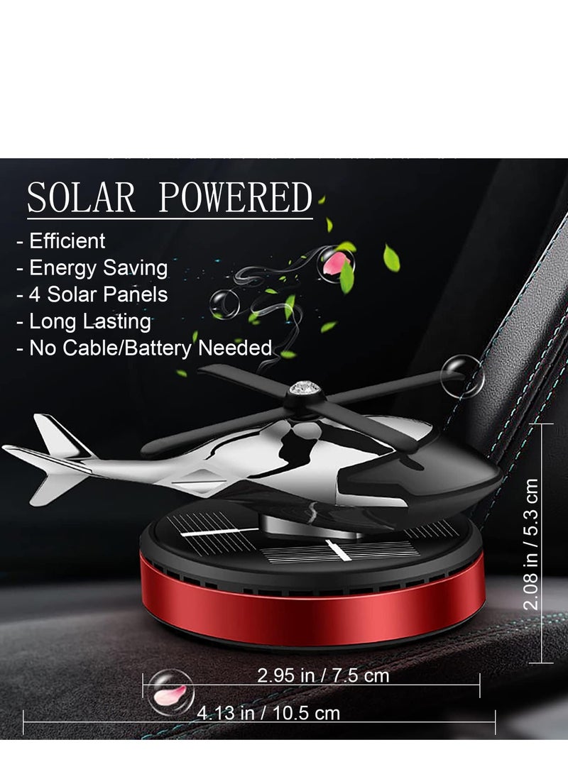 JAJEEK Solar Powered Rotating Helicopter Car Air Purifier by Aloe – Eco-Friendly Air Freshener for Home & Car, Stylish Interior Decor Accessory (Red) - Image 2