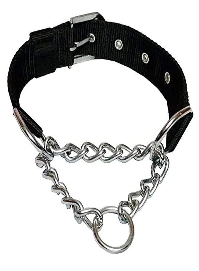 Pet Guard Dog Choke Collar Nylon Half Chain Collar Half Choker Stainless Steel Adjustavle Dogs Collars (Color May Very 1.5 INCH) - Image 1