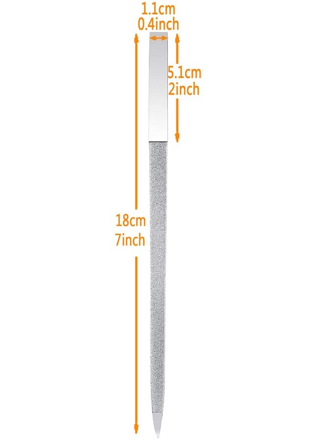 LOOKSEVEN 5 PCS Diamond Nail File Double Sided Metal Fingernail Manicure Files for Polish Nail, Removes Nail Ridges 7 Inches - Image 2