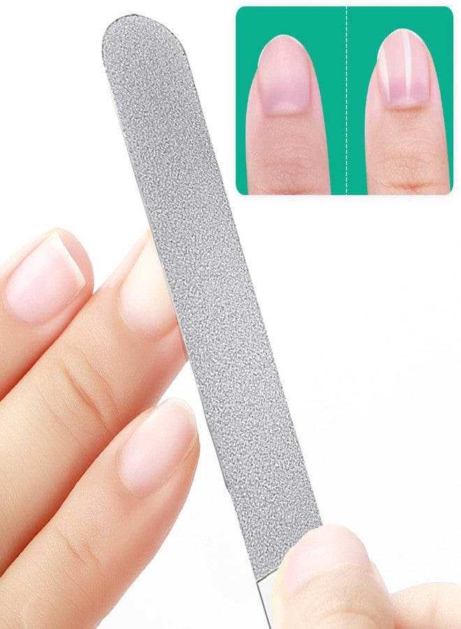 LOOKSEVEN 5 PCS Diamond Nail File Double Sided Metal Fingernail Manicure Files for Polish Nail, Removes Nail Ridges 7 Inches - Image 5