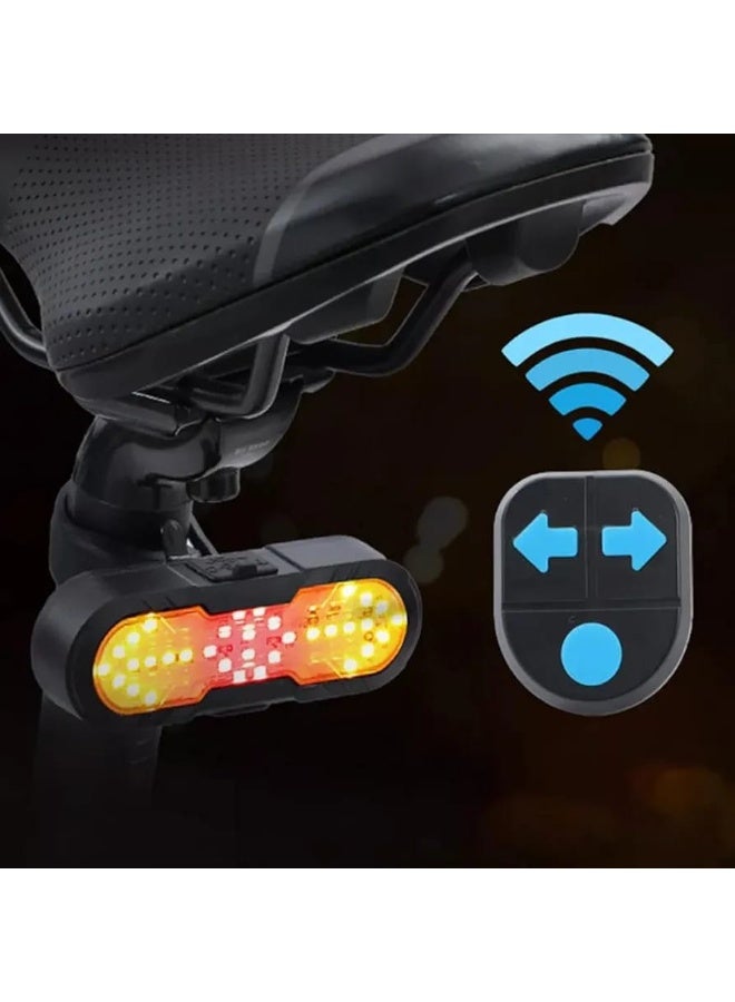 ضوء خلفي للدراجة قابل لإعادة الشحن مع إشارة الانعطاف أضواء الدراجة اللاسلكية للتحكم عن بعد لركوب الدراجات الضوء الخلفي للركوب الليلي - Image 1