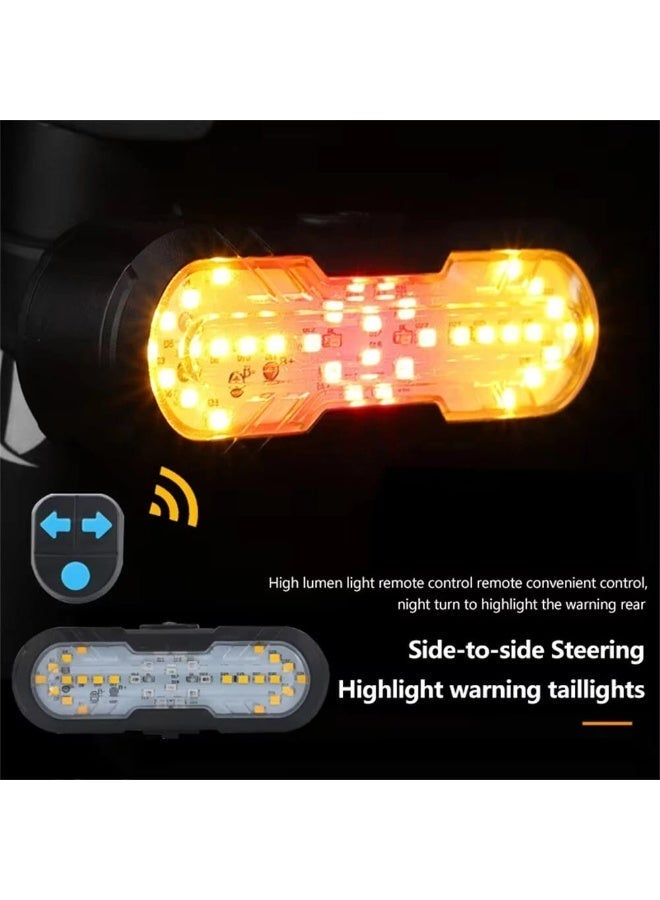 ضوء خلفي للدراجة قابل لإعادة الشحن مع إشارة الانعطاف أضواء الدراجة اللاسلكية للتحكم عن بعد لركوب الدراجات الضوء الخلفي للركوب الليلي - Image 5