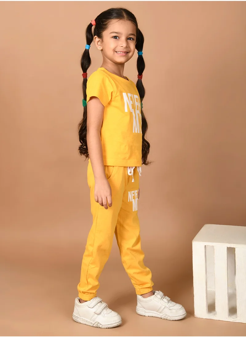 LILPICKS Never Mind Printed Top with Jogger Set