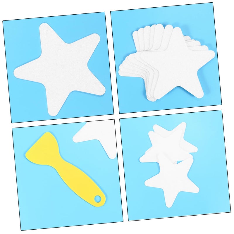 Transparent PEVA Non Slip Adhesive Stickers for Bathtub Stairs Wet Surfaces 24 Pcs with Scraper - Image 2