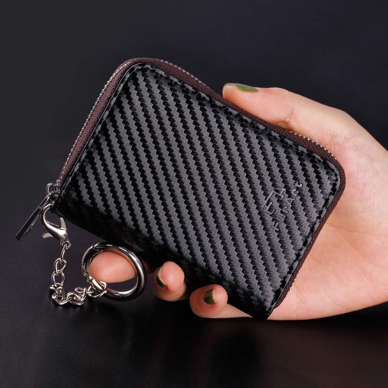 FurArt FurArt Credit Card Wallet, Zipper Card Cases Holder for Men Women, RFID Blocking, KeyChain Wallet, Compact Size  - Image 4
