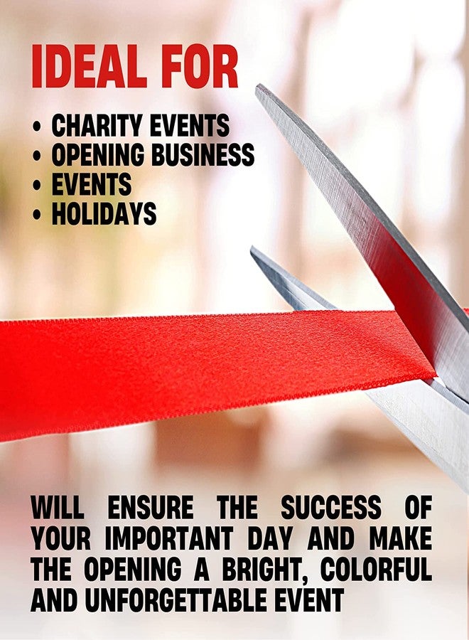 BOGAZNET Red Ribbon Cutting Ceremony Kit – 25" Giant Scissors for Special Events Large Scissors Ceremonial with Red Ribbon Grand Opening Shears for Inaugurations Theater Performances - Image 5
