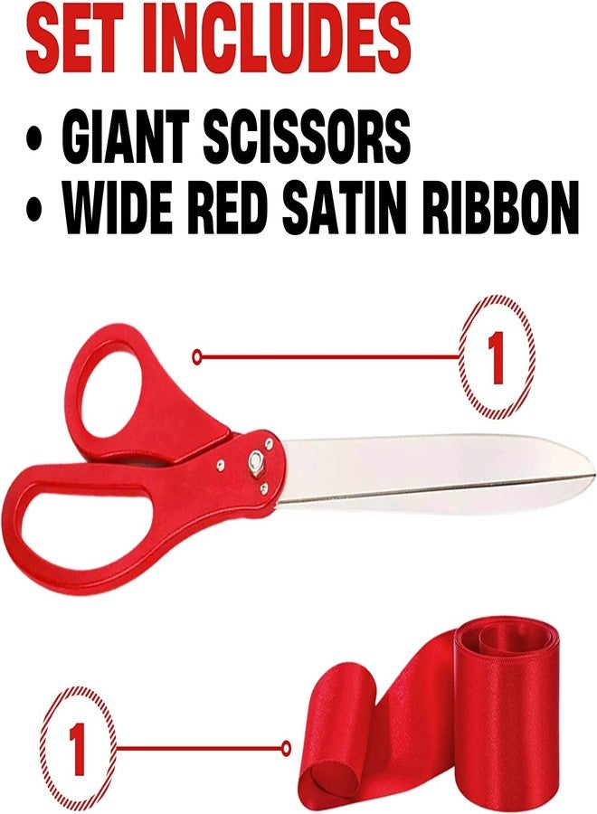 BOGAZNET Red Ribbon Cutting Ceremony Kit – 25" Giant Scissors for Special Events Large Scissors Ceremonial with Red Ribbon Grand Opening Shears for Inaugurations Theater Performances - Image 3