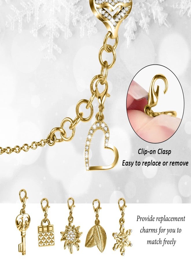 JOYOZY Band Compatible with Apple Watch 38mm 40mm 41mm 42mm 44mm 45mm 46mm, Bling Strap with Glitter Case Built-in Screen Protector, Interchangeable Charms Dressy Bracelet for Women (Gold 46mm) - Image 2