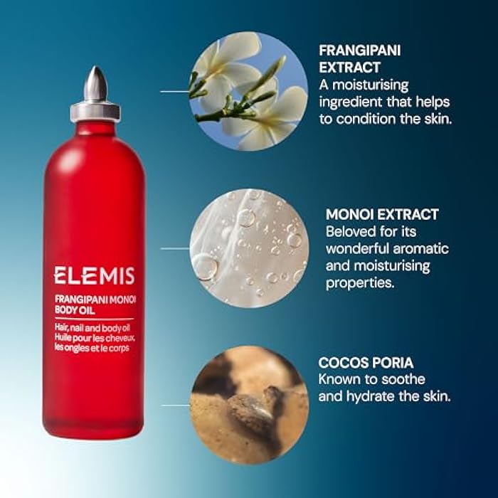 ELEMIS Frangipani Monoi Body Oil 100ml, Luxurious Nourishing Oil for Soft, Hydrated Skin & Hair - Image 5