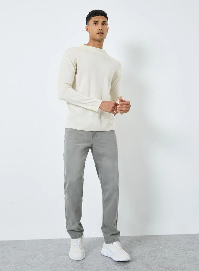 Styli Off White Regular Fit Sweater