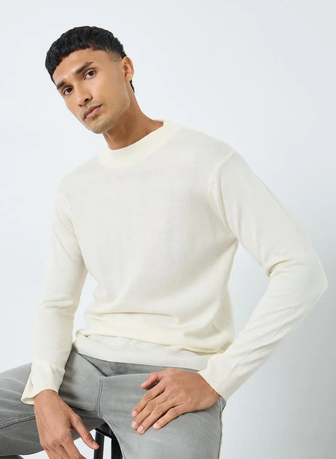 Styli Off White Regular Fit Sweater