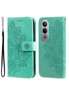 For OPPO K12 Seven-petal Flowers Embossing Leather Phone Case(Green)