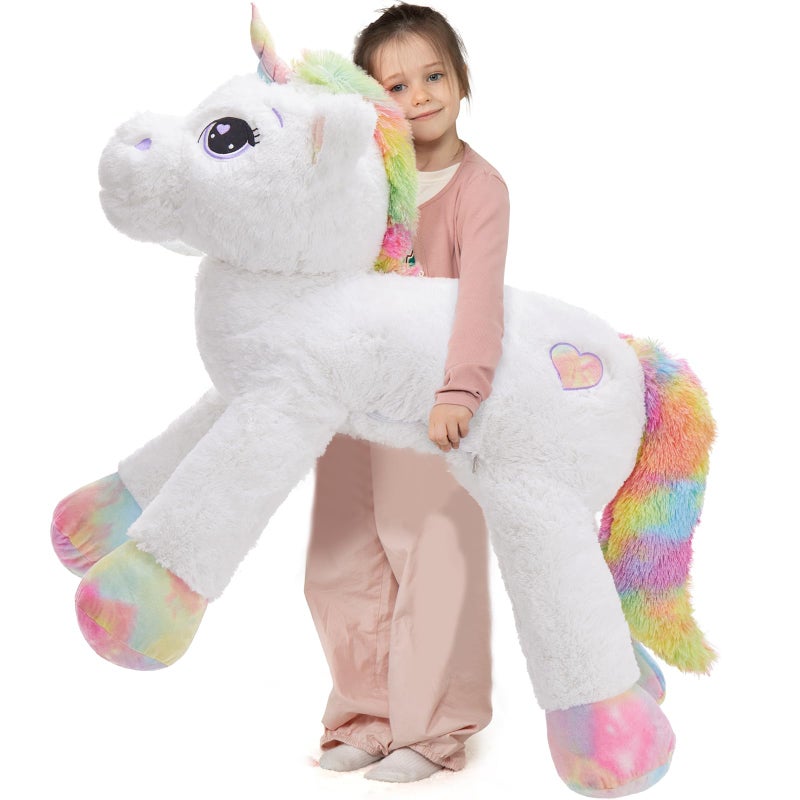 Tezituor 43in Giant Unicorn Plush ToysBig White Unicorn Stuffed AnimalsLovely Birthday Decorations for ChildrenGreat Unicorns Gifts for Girls on Christmas or Childreds Day - Image 3