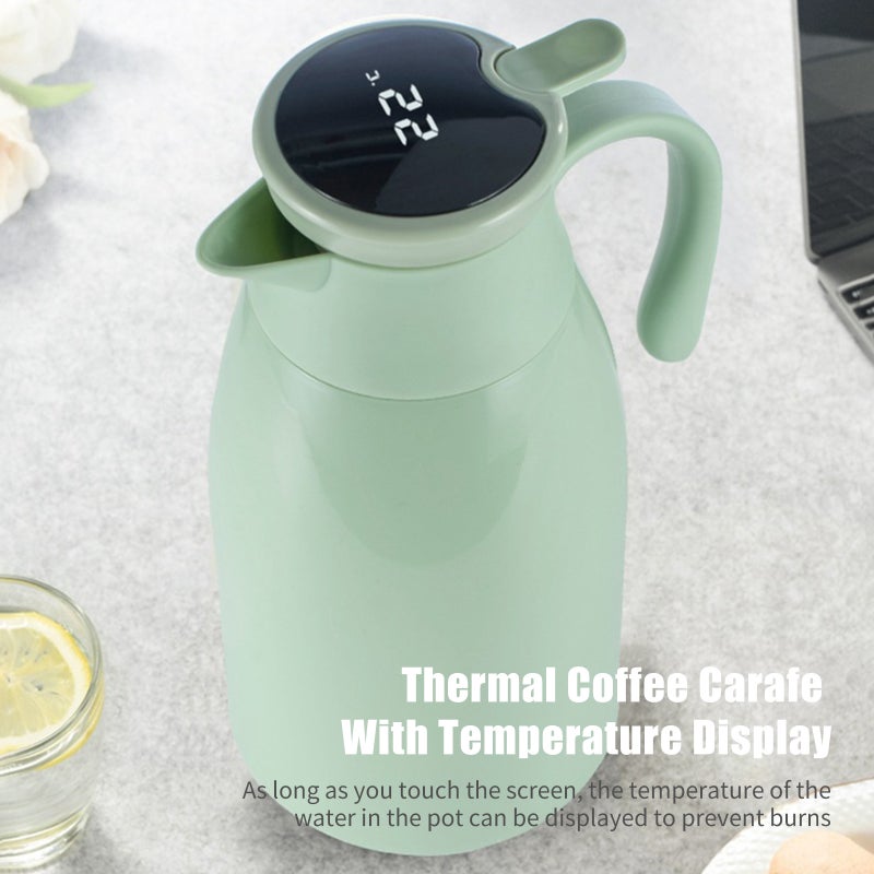 1.3L Thermal Coffee Carafe With Temperature Display Double Walled Vacuum Coffee Pot Thermal Carafe Thermos Pot Water Kettle Insulated Flask Tea Carafe Keeping Hot Cold - Image 4