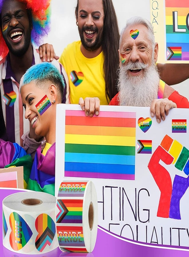 BeYumi 1600Pcs LGBTQ Pride Heart Stickers LGBT Rainbow Flag Stickers Self Adhesive Gay Pride Decal Waterproof Stickers for Transgender Lesbian Bi Nonbinary Pride Parades Events Decoration Accessories - Image 4