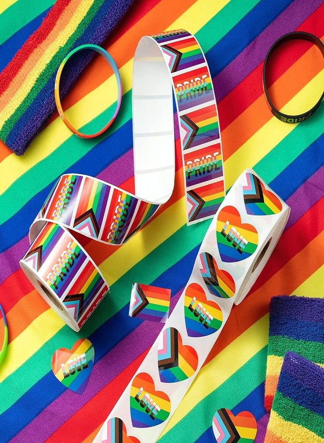 BeYumi 1600Pcs LGBTQ Pride Heart Stickers LGBT Rainbow Flag Stickers Self Adhesive Gay Pride Decal Waterproof Stickers for Transgender Lesbian Bi Nonbinary Pride Parades Events Decoration Accessories - Image 3
