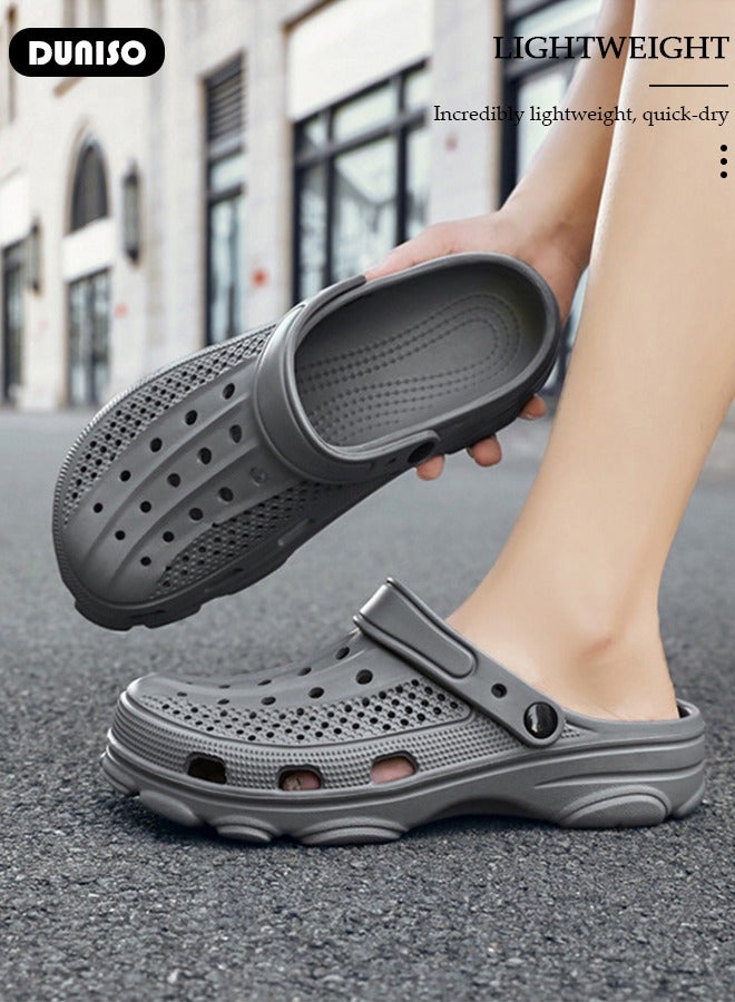 DUNISO Unique Clog Sandals for Men and Women Fashion Quick Drying Slide Sandal with Non-slip Soles Thick Sole Beach Slipper Breathable Slip-on Sandal House Flat Slipper for Indoor & Outdoor  - Image 2