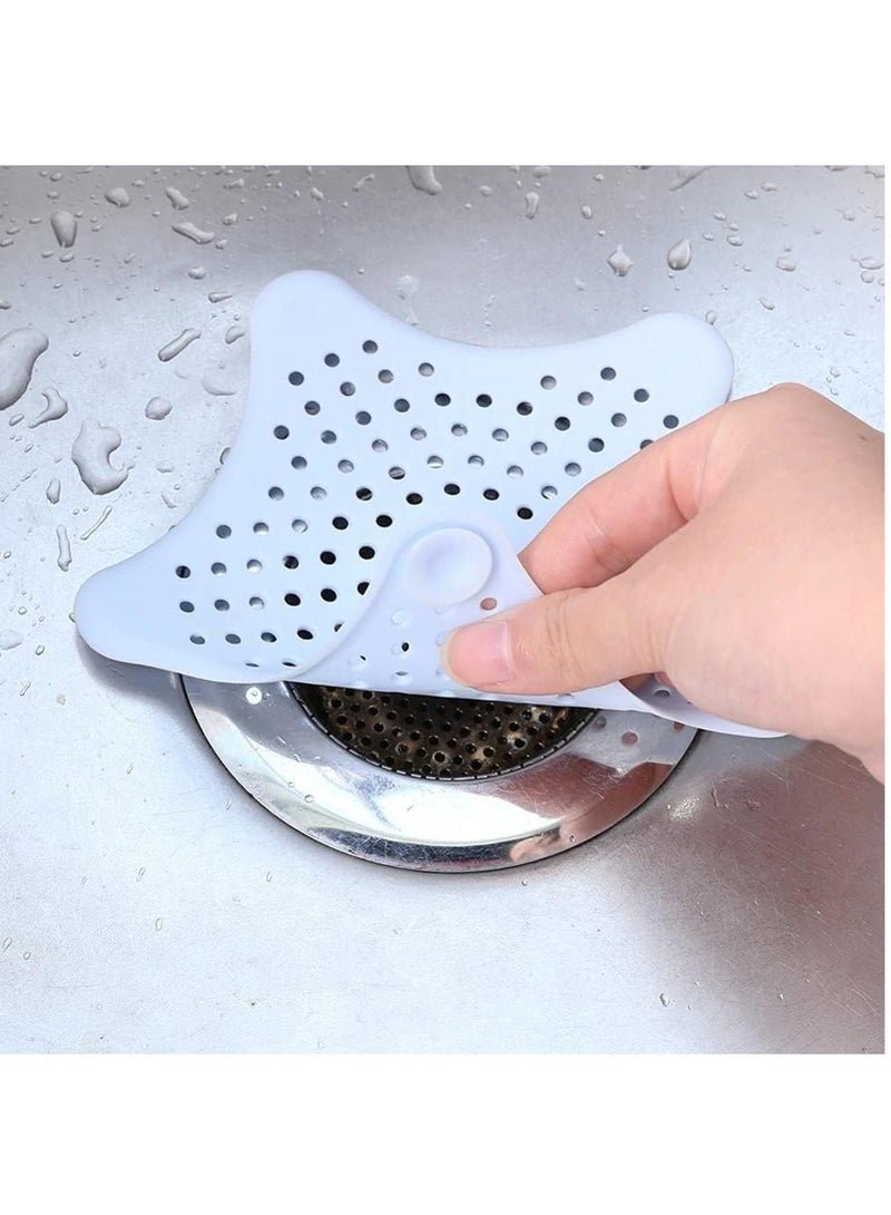 Rubik Drain Hair Catcher, 4 Pack Durable Silicone Hair Stopper Filter Trap, Kitchen Sink Strainer for Bathroom Shower Bathtub and Kitchen (White)  - Image 5