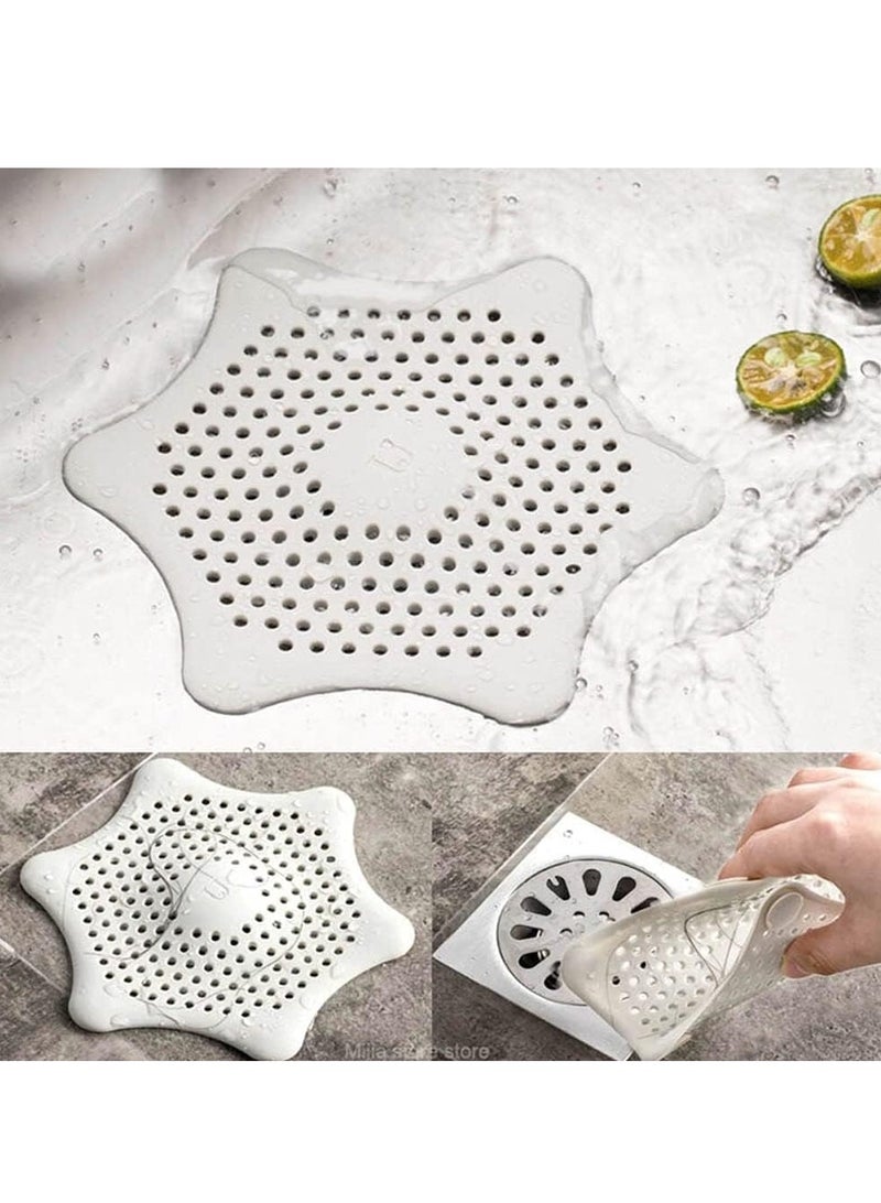Rubik Drain Hair Catcher, 4 Pack Durable Silicone Hair Stopper Filter Trap, Kitchen Sink Strainer for Bathroom Shower Bathtub and Kitchen (White)  - Image 3