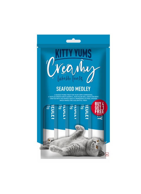 Creamy Lickable Cat Treats  Seafood Medely 5 x 15g