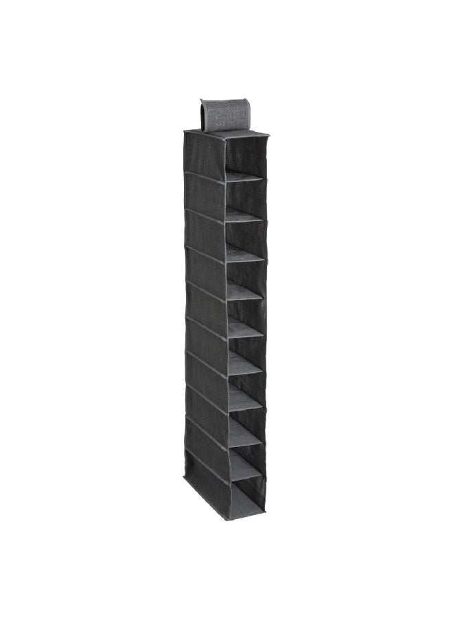 Five Simply Smart 10-Compartment Hanging Shoe Storage Rack Dark Grey 120 x 30 x 15 cm 138888C - Image 1