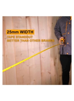 INGCO HSMT8808 Industrial Steel Measuring Tape Nylon, Length & width: 8m x 25mm, Double side printing, With metric and inch, Double hook of blade, Stronger clip, unique design  - Image 3