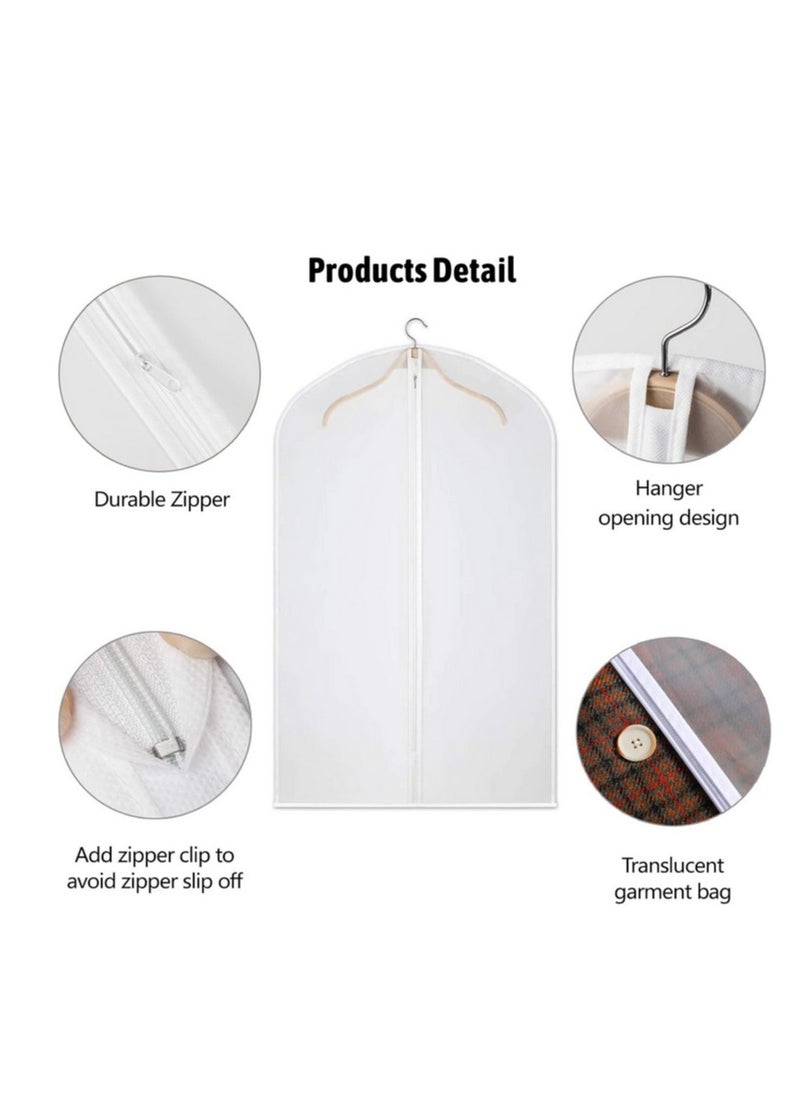 Generic - Hanging Clothes Covers Garment Bags - Clear Garment Bag, Plastic Dust proof Suit Case, Dress Protector Zippered Garment Covers for Closet Storage and Travel (5 Pack) - Image 1