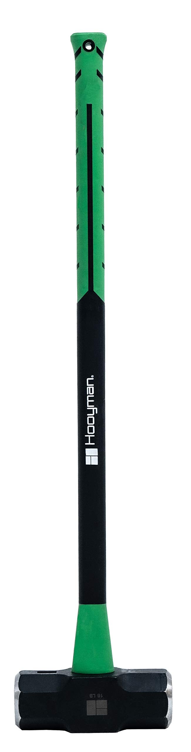 Hooyman 16lb Sledge Hammer with Heavy Duty Construction Ergonomic NoSlip HGrip Handles Solid Fiberglass Cores and Epoxy Sealed Heads for Construction Gardening Yard Work and Outdoors