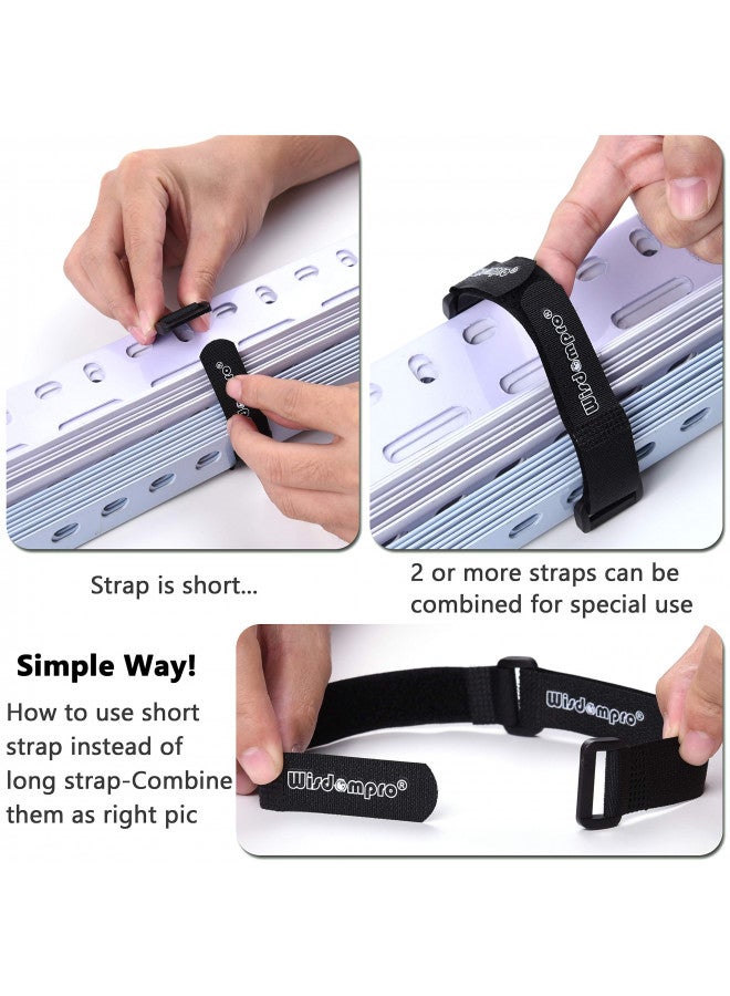 Wisdompro 20 Pack (8 12 18 24 Inches) Hook and Loop Reusable Fastening Cable Tie Down Straps by Wisdompro - Reusable, Durable Functional Ties to Keep Your Home, Office, Workspace from Tangled Messes of Cords  - Image 4