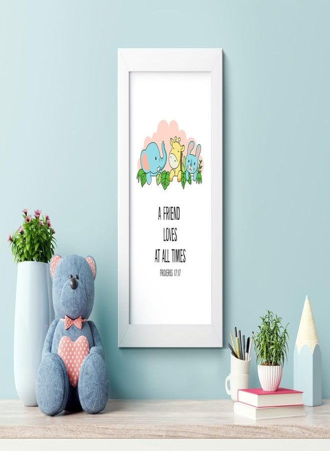 Elben Creatives - A friend loves at all times - Proverbs 17:17 Children Bible Verses Frames/Christian Gift for Children - Image 3