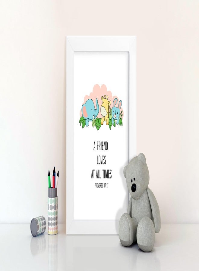 Elben Creatives - A friend loves at all times - Proverbs 17:17 Children Bible Verses Frames/Christian Gift for Children - Image 5