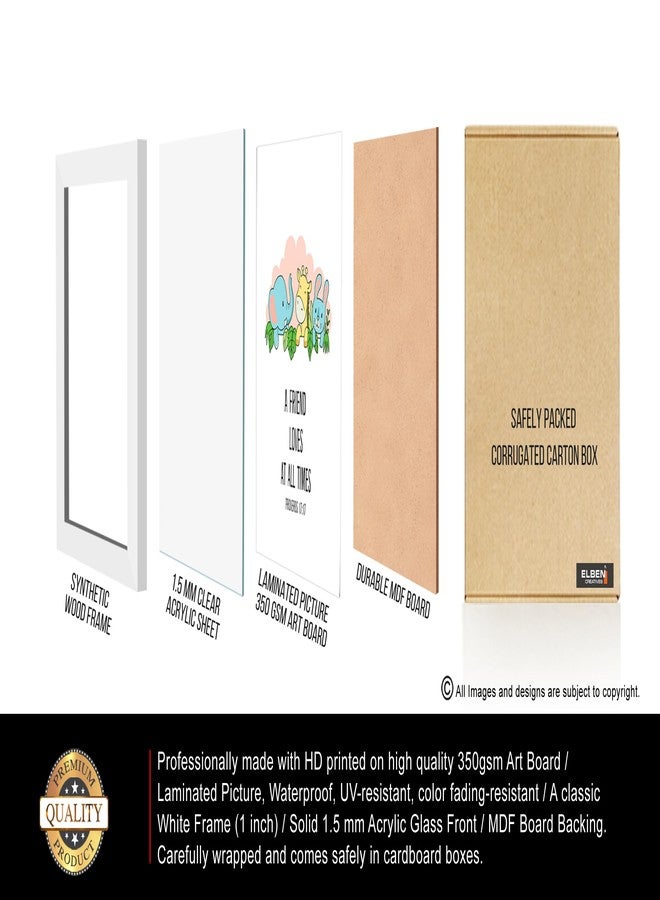 Elben Creatives - A friend loves at all times - Proverbs 17:17 Children Bible Verses Frames/Christian Gift for Children - Image 2