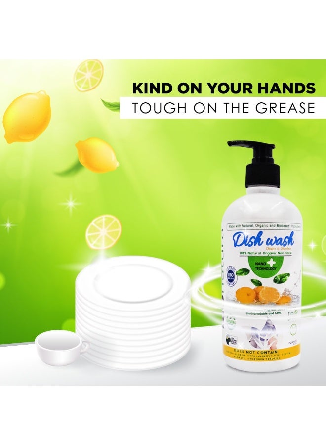 BioNatura Organic Dish Soap 500ml – Lemon Scent | Natural Olive & Coconut Oil Formula | Plant-Based, Eco-Friendly Dishwashing Liquid for Powerful Grease Removal - Image 3