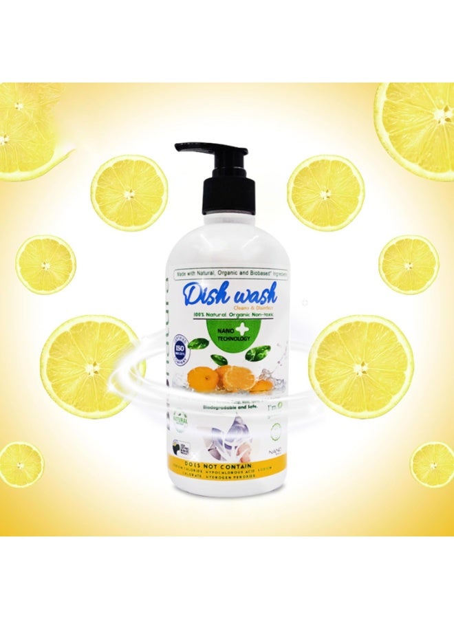 BioNatura Organic Dish Soap 500ml – Lemon Scent | Natural Olive & Coconut Oil Formula | Plant-Based, Eco-Friendly Dishwashing Liquid for Powerful Grease Removal - Image 1