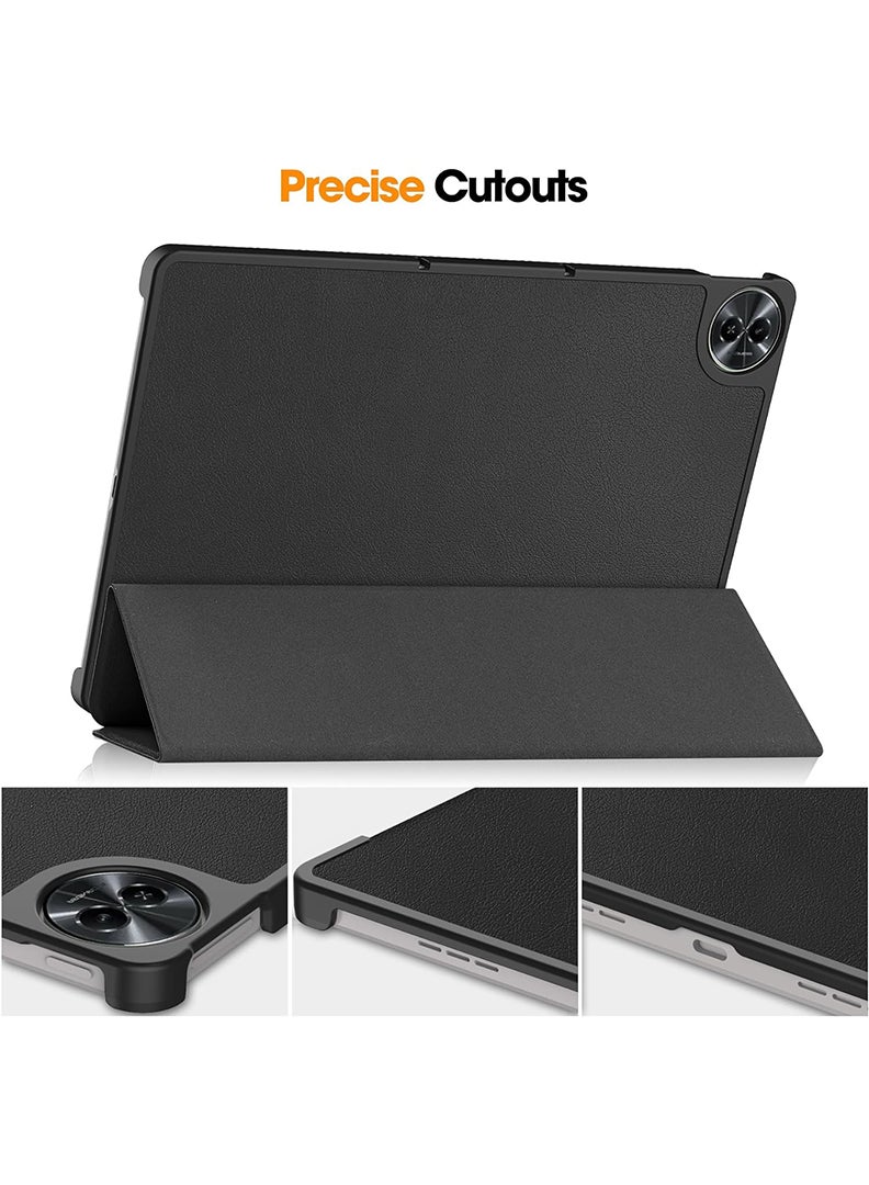 Theodor Protective Flip Case For Realme Pad 2 With Trifold Stand Auto Wake Sleep Shockproof Cover Cat in Blanket - Image 2