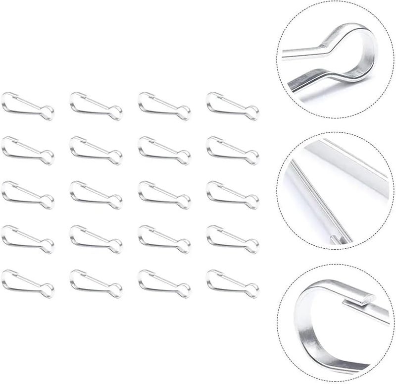 Stainless Steel Spring Snap Hooks 100pcs Carabiner Keychain Clip for Keys ID Card - Image 4