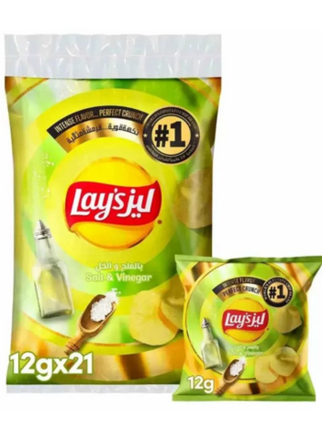 Lay's Lays Intense Salt And Vinegar Flavored Potato Chips- 21x 12gms - Image 2