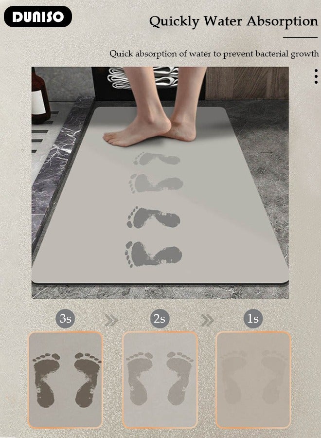 DUNISO Diatom Mud Bath Mat, Bathroom Mat, Extra Soft and Absorbent Bath Rugs, Non-Slip Bath Carpet, Machine Wash Dry, Bath Mats for Bathroom Floor, Tub and Shower - Image 2