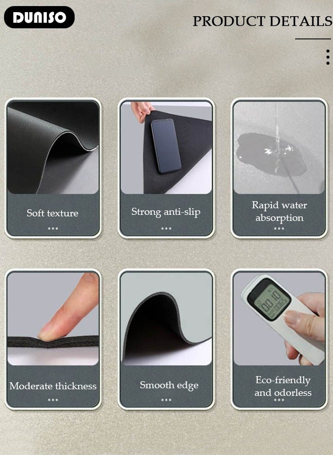 DUNISO Diatom Mud Bath Mat, Bathroom Mat, Extra Soft and Absorbent Bath Rugs, Non-Slip Bath Carpet, Machine Wash Dry, Bath Mats for Bathroom Floor, Tub and Shower - Image 5