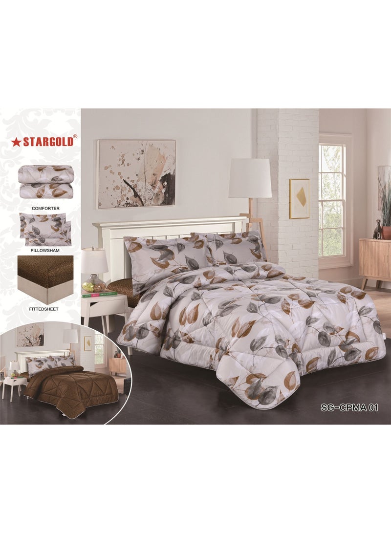 ستارجولد طقم لحاف مقاس كينج فائق النعومة من الألياف الدقيقة مطبوع 4 قطع - Image 3